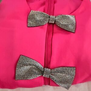 Pink Dress with Silver Bow Accents